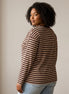 Liberty Rose - Choc/Beige Striped Tee