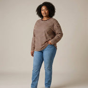 Liberty Rose - Choc/Beige Striped Tee