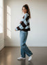 Charlotte - Chocolate & Sky Blue Jumper