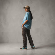 By Frankie - Gingham Chocolate & Blue Star Racer Pants
