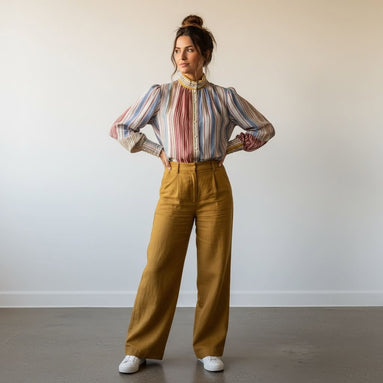 Jatea - Stripe Ballon Sleeve Shirt