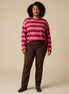 Liberty Rose - Red & Pink Striped Long Sleeve Tee