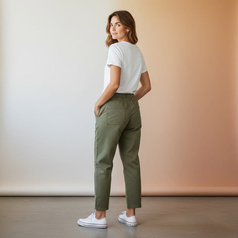 Wakee - Barrel Denim Jeans Military
