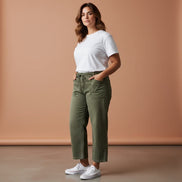 Wakee - Barrel Denim Jeans Military