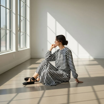 Adorne - Gingham Maxi skirt