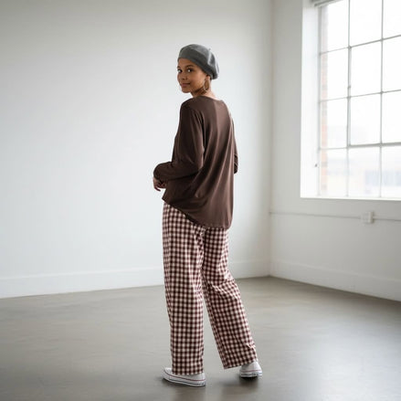 Freez - Chocolate Gingham Pants