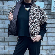 Amici - Chocolate Leopard Puffer Vest - Reversable