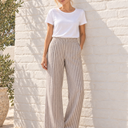 Adorne - Gabriella Stripped Linen Pants