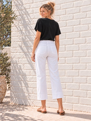 Cafe Latte - Drawstring White Pants