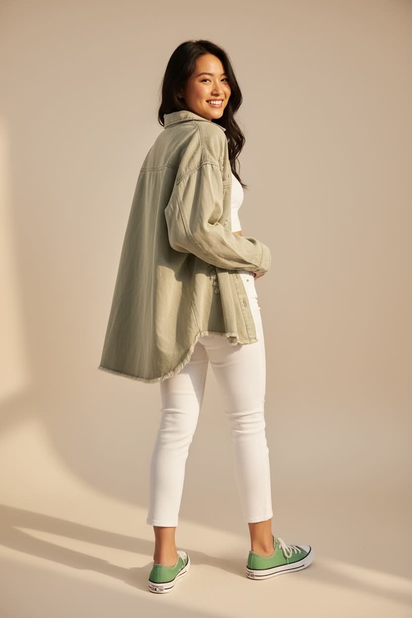 Mutig - Denim Shacket Sage