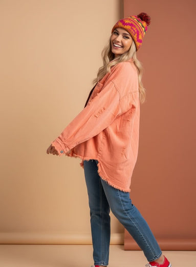 Mutig - Denim Shacket Orange
