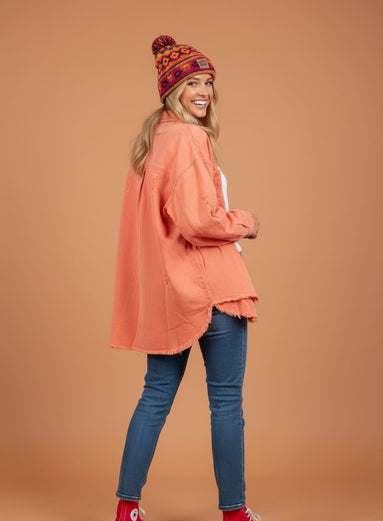 Mutig - Denim Shacket Orange