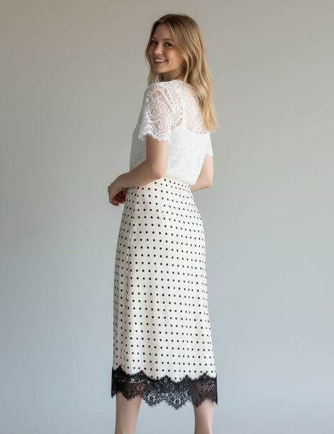 By Frankie - Polka Dot Lace Skirt
