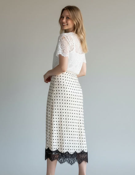 By Frankie - Polka Dot Lace Skirt
