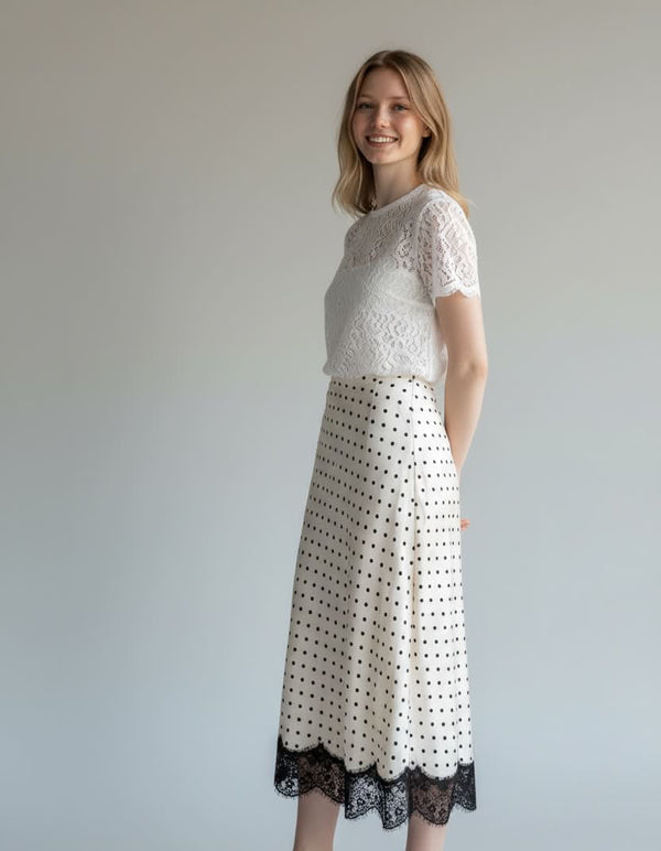 By Frankie - Polka Dot Lace Skirt