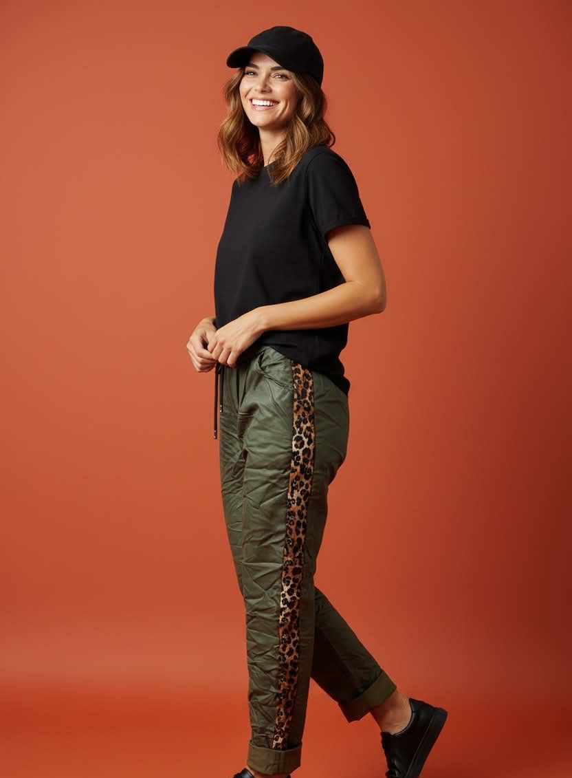 AE Luxe - Faux Leather Pants Khaki