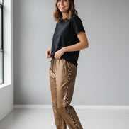 AE Luxe - PU Leather Pants - Camel