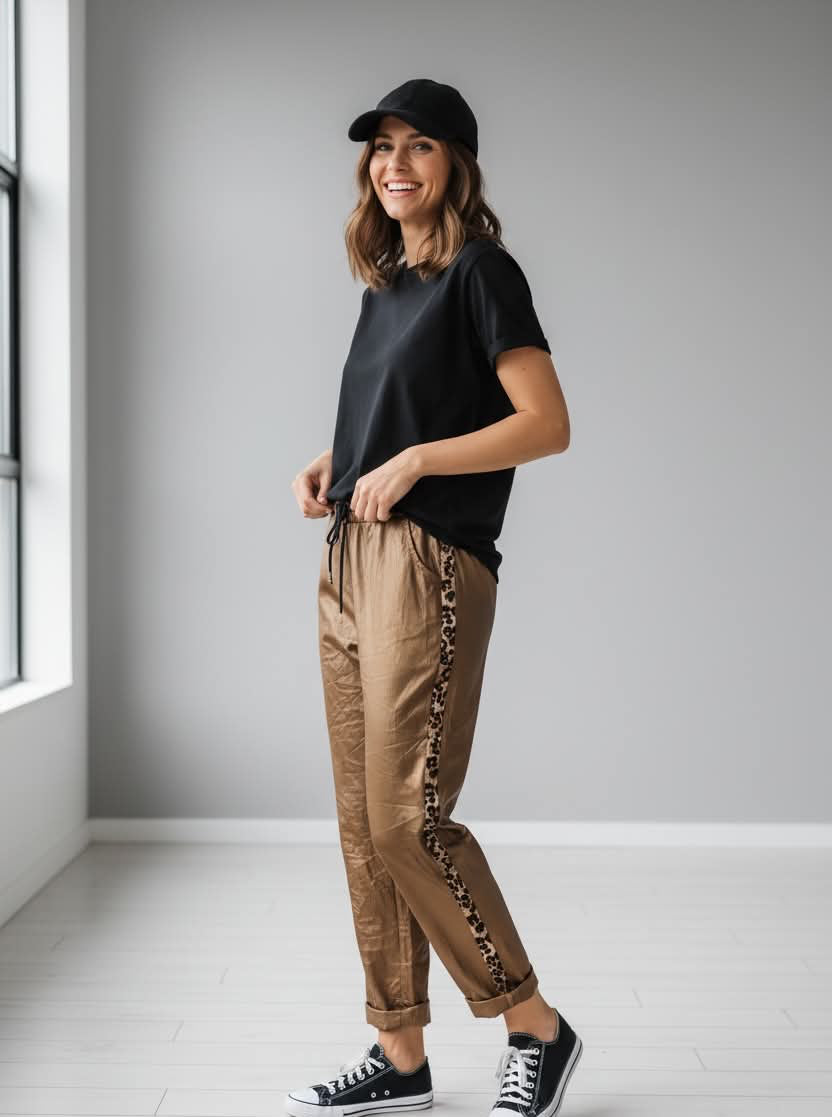 AE Luxe - PU Leather Pants - Camel
