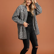 Mutig - Relaxed Fit Denim Shacket Leopard