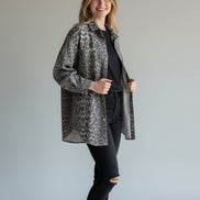 Mutig - Relaxed Fit Denim Shacket Leopard