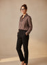 Iris Maxi - Classic Stripe Relaxed Shirt - Chocolate