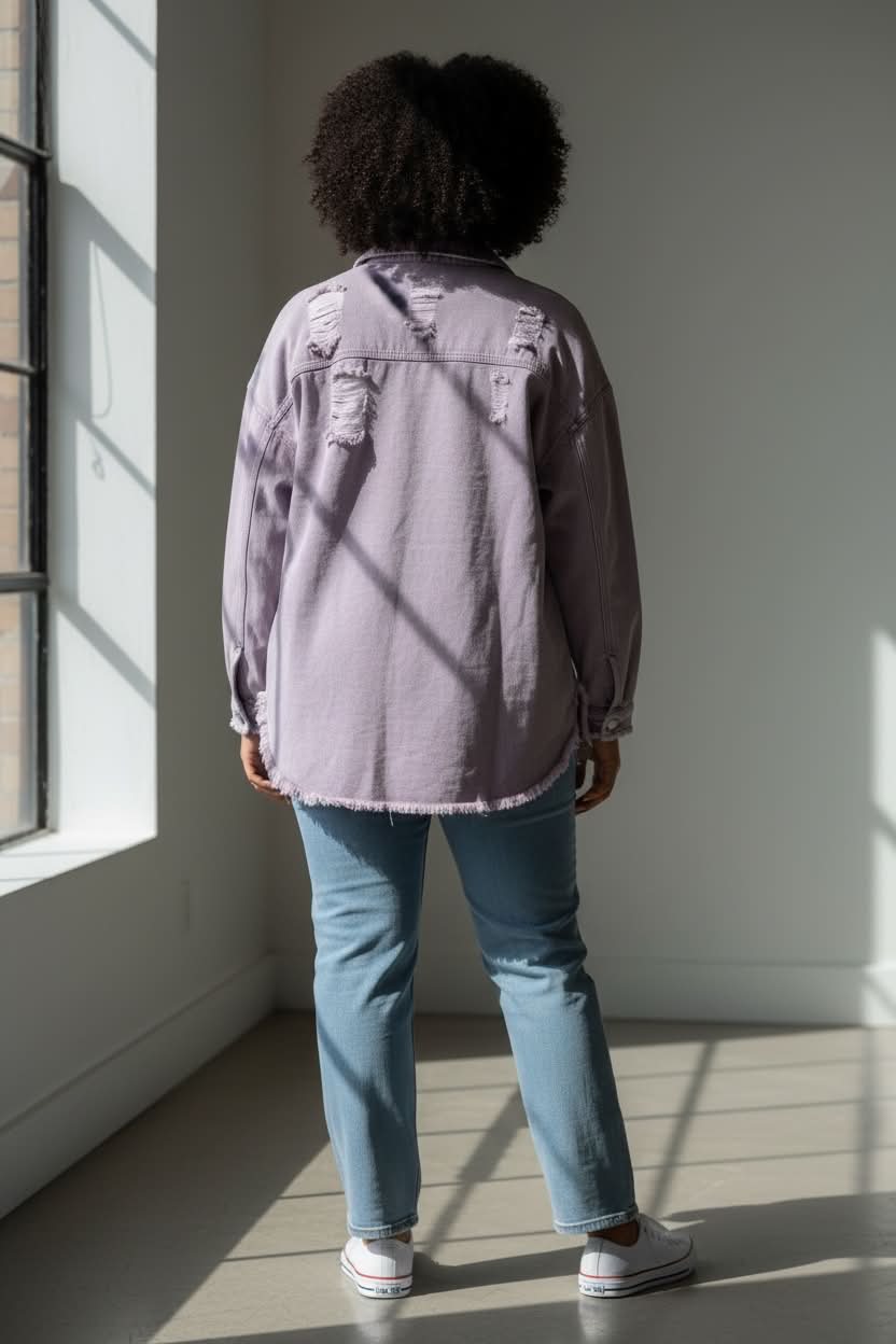 Mutig - Denim Shacket Lavender