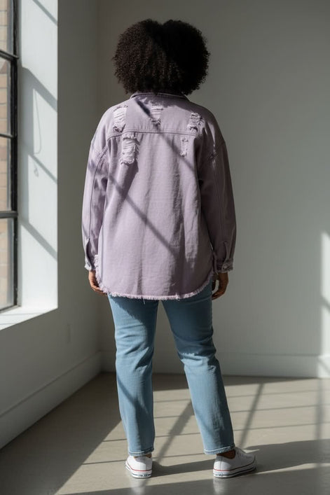 Mutig - Denim Shacket Lavender