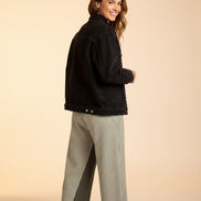 Mutig - Drawstring Fine Striped Denim Pants